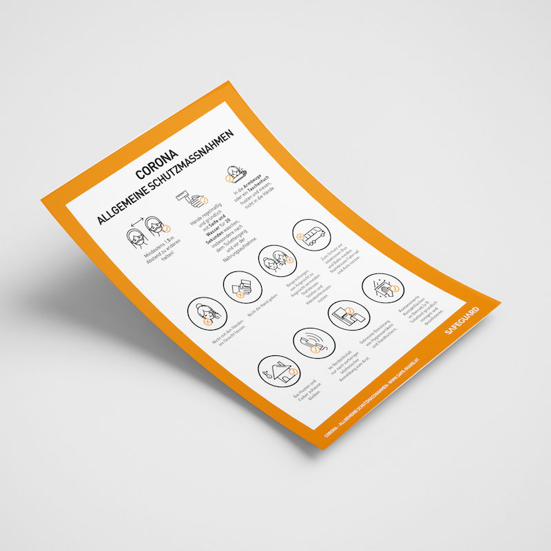 Kostenloser Aushang Corona Covid-19 Allgemeine Schutzmaßnahmen – kostenlose Information