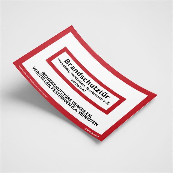 Aushang Brandschutztüre verkeilen etc. verboten