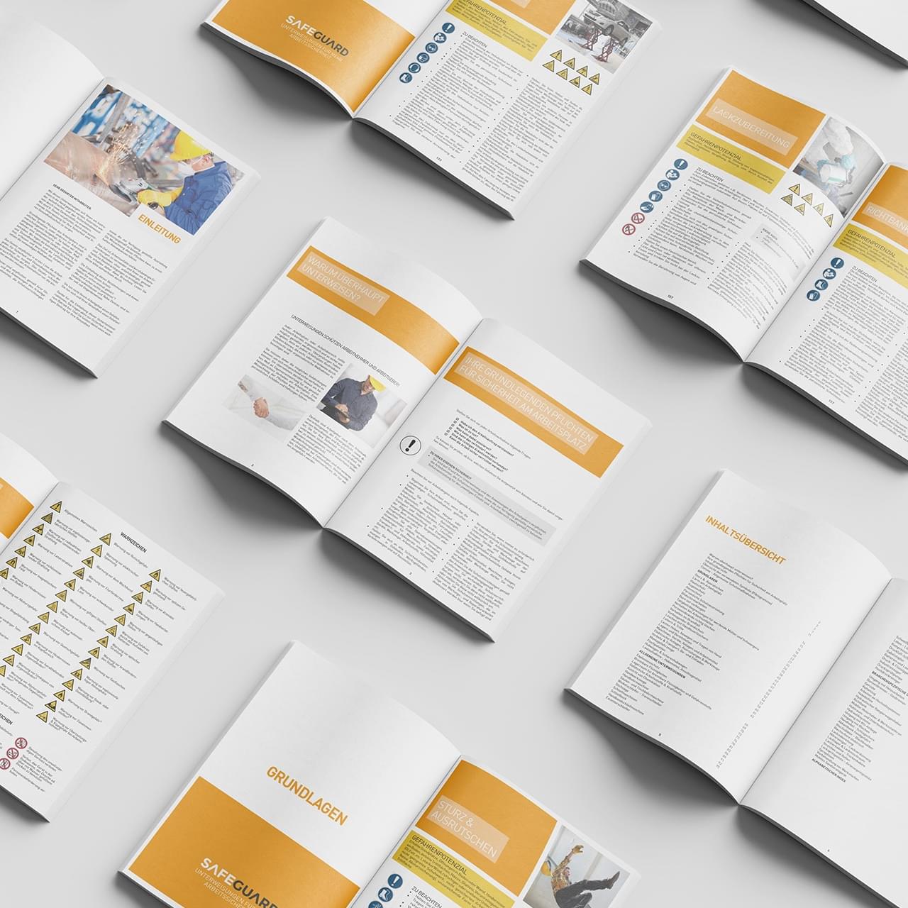 Vorschau des Inhalts der Unterweisungsbroschüre für die KFZ Lackiererei-Spenglerei